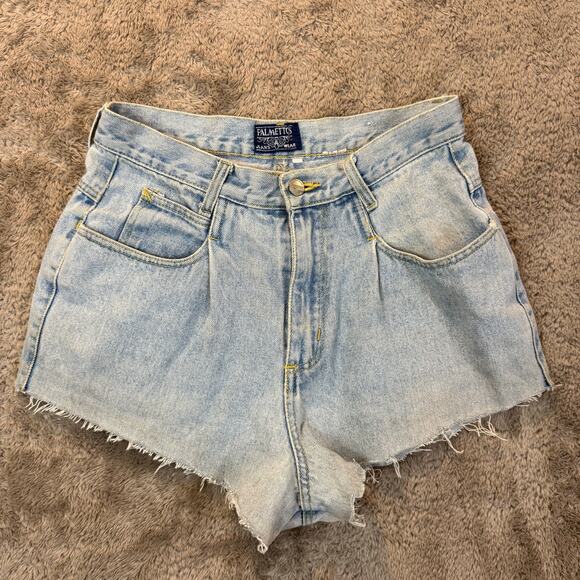 Vintage Palmetto' Jeans Wear Denim Shorts Pleated Raw Hem 11 - Picture 2 of 13
